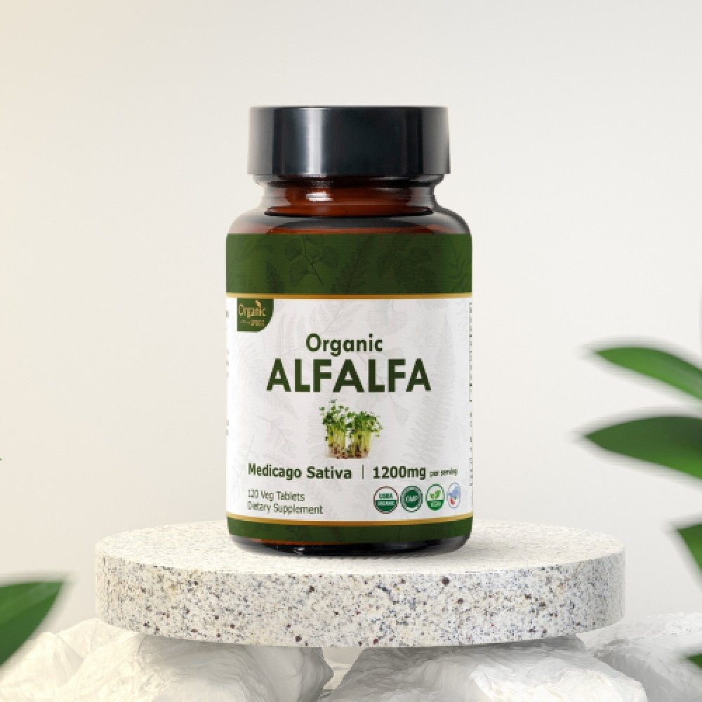 Organic Spree Alfalfa 120 Tablets - Superfood Supplement with Vitamins and Minerals | 60 Days Supply | Organic Certified