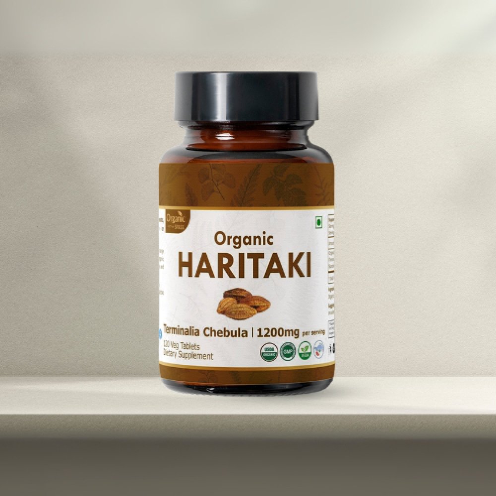 Organic Spree Haritaki 120 Tablets - Improves Digestion l 60 Days Supply l Organic Certified