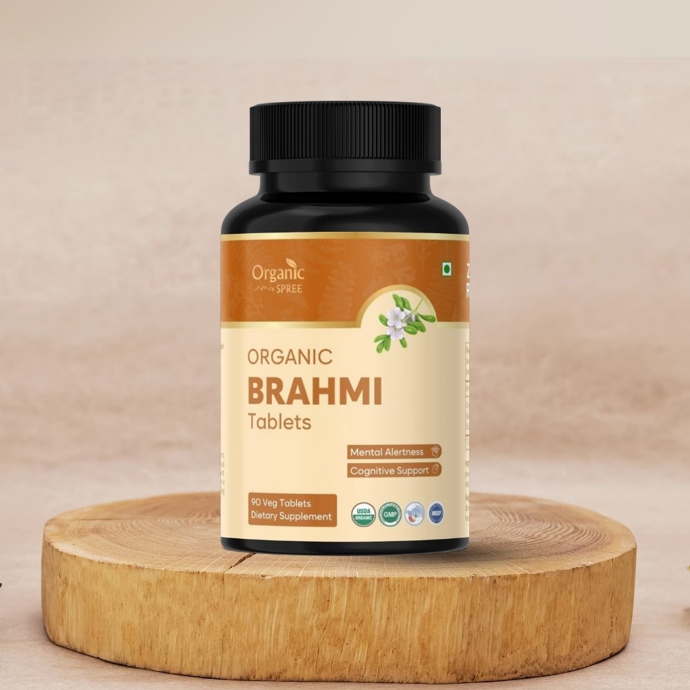 Organic Spree Brahmi 90 Tablets | Supports Mental Clarity and Rejuvenates Mind | USDA Organic Certified