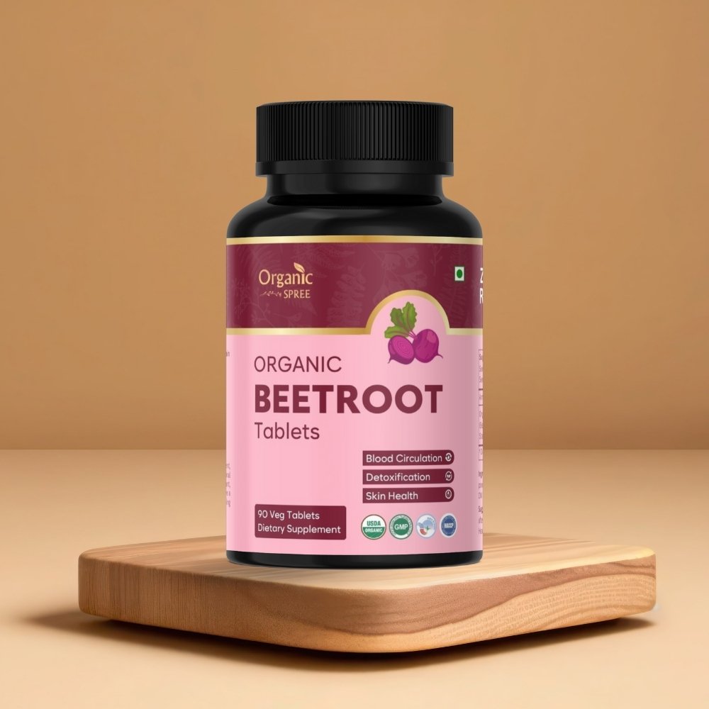 Organic Spree Beetroot 90 Tablets - Supports Blood Flow and Energy | USDA Organic Certified
