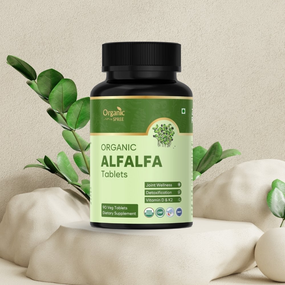 Organic Spree Alfalfa 90 Tablets - Superfood Supplement with Vitamins and Minerals | USDA Organic Certified