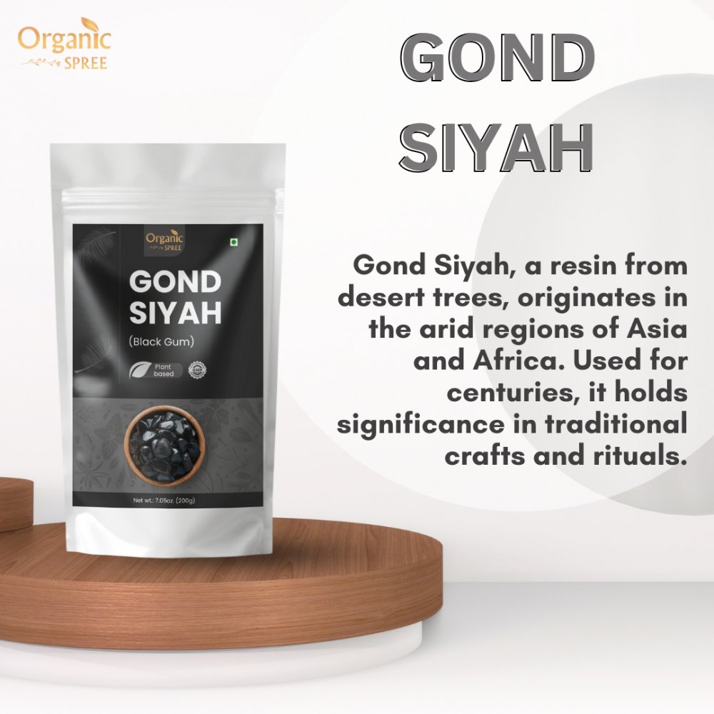 Organic Spree GOND SIYAH 200grams (7.05oz) | Black Gum| Pure, Natural & Plant Based