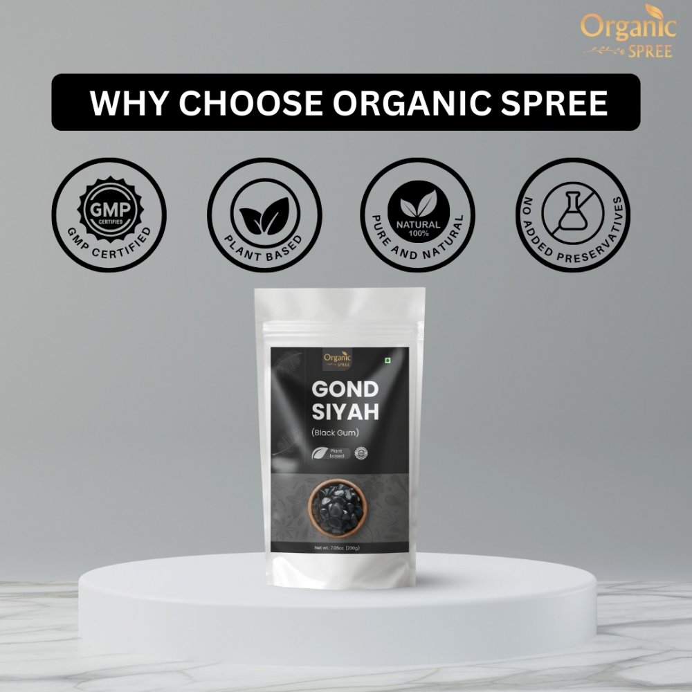 Organic Spree GOND SIYAH 200grams (7.05oz) | Black Gum| Pure, Natural & Plant Based