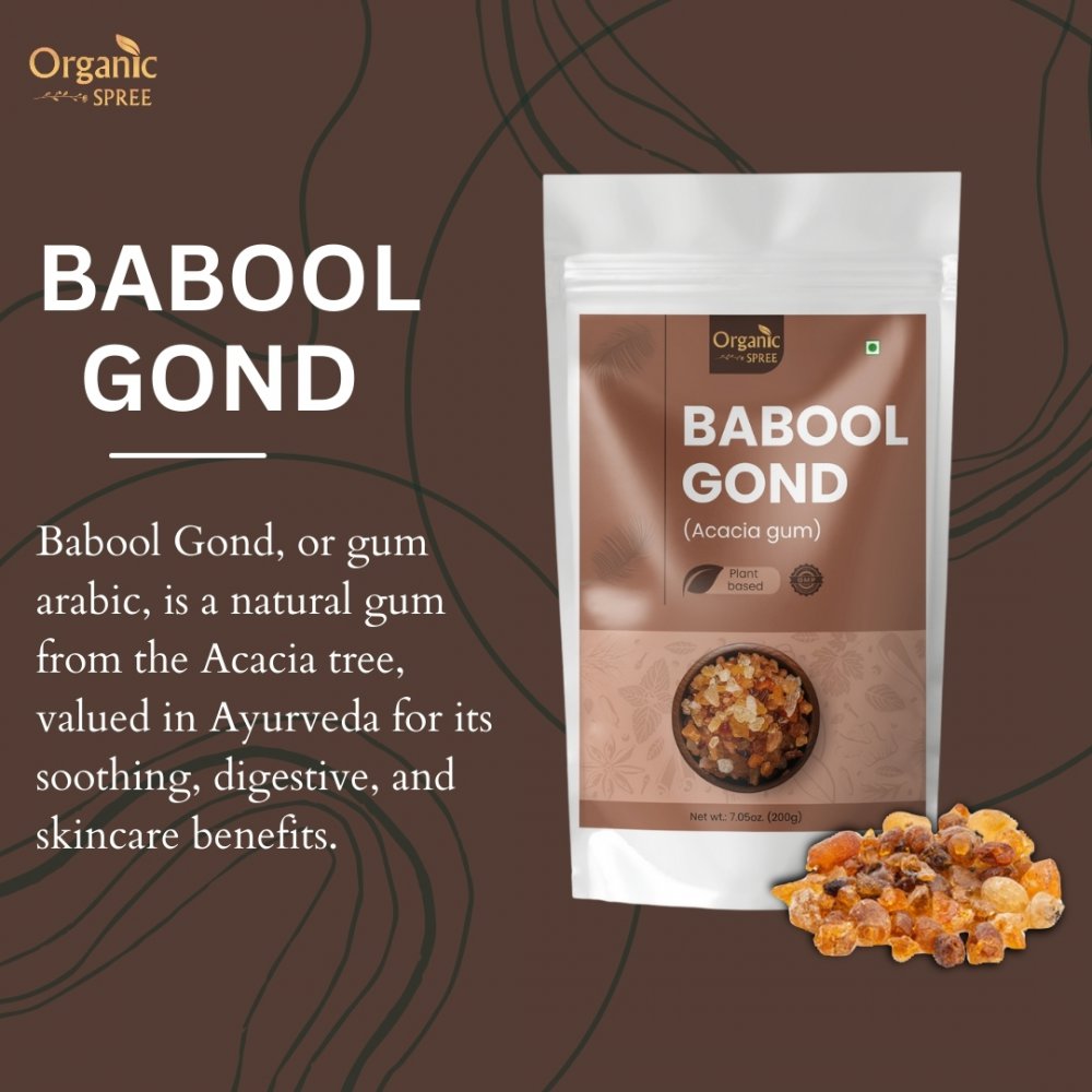 Organic Spree BABOOL GOND 200grams (7.05oz) | Acacia gum | Pure, Natural and Plant based