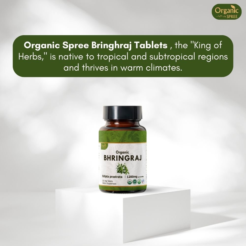 Organic Spree Bhringraj 120 Tablets - Ayurvedic Hair Care l 60 Days Supply l Organic Certified