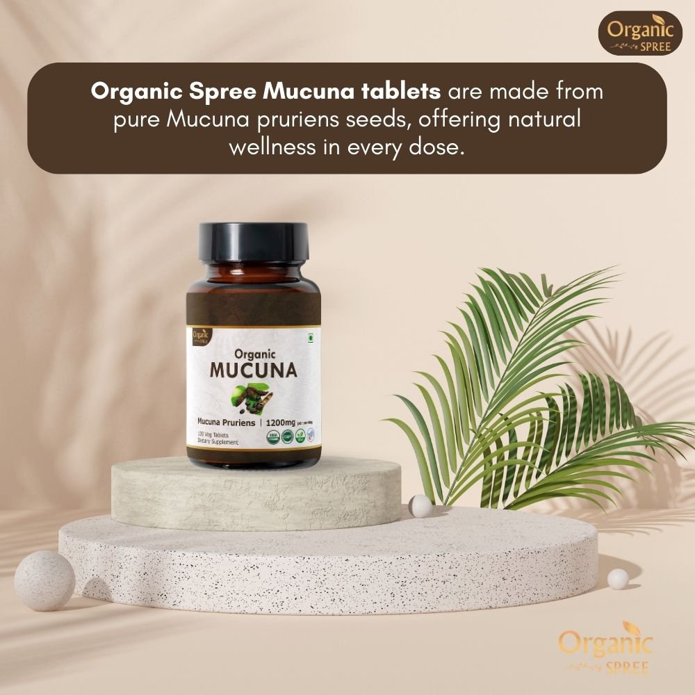 Organic Spree Mucuna 120 Tablets - Supports Relaxation | 60 Days Supply | Organic Certified