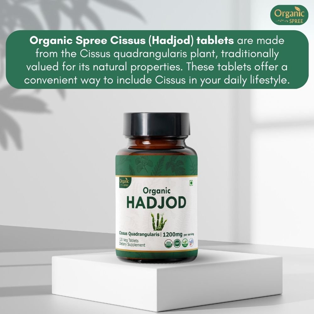 Organic Spree Hadjod - Cissus 120 Tablets - Supports Bone and joint health l 60 Days Supply l Organic Certified