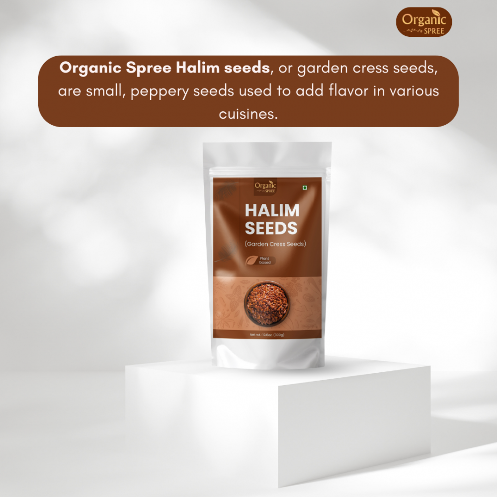 Organic Spree Halim Seeds 300gm (10.6oz) - Garden Cress Seeds - Aliv Seeds Pure Natural and Organic