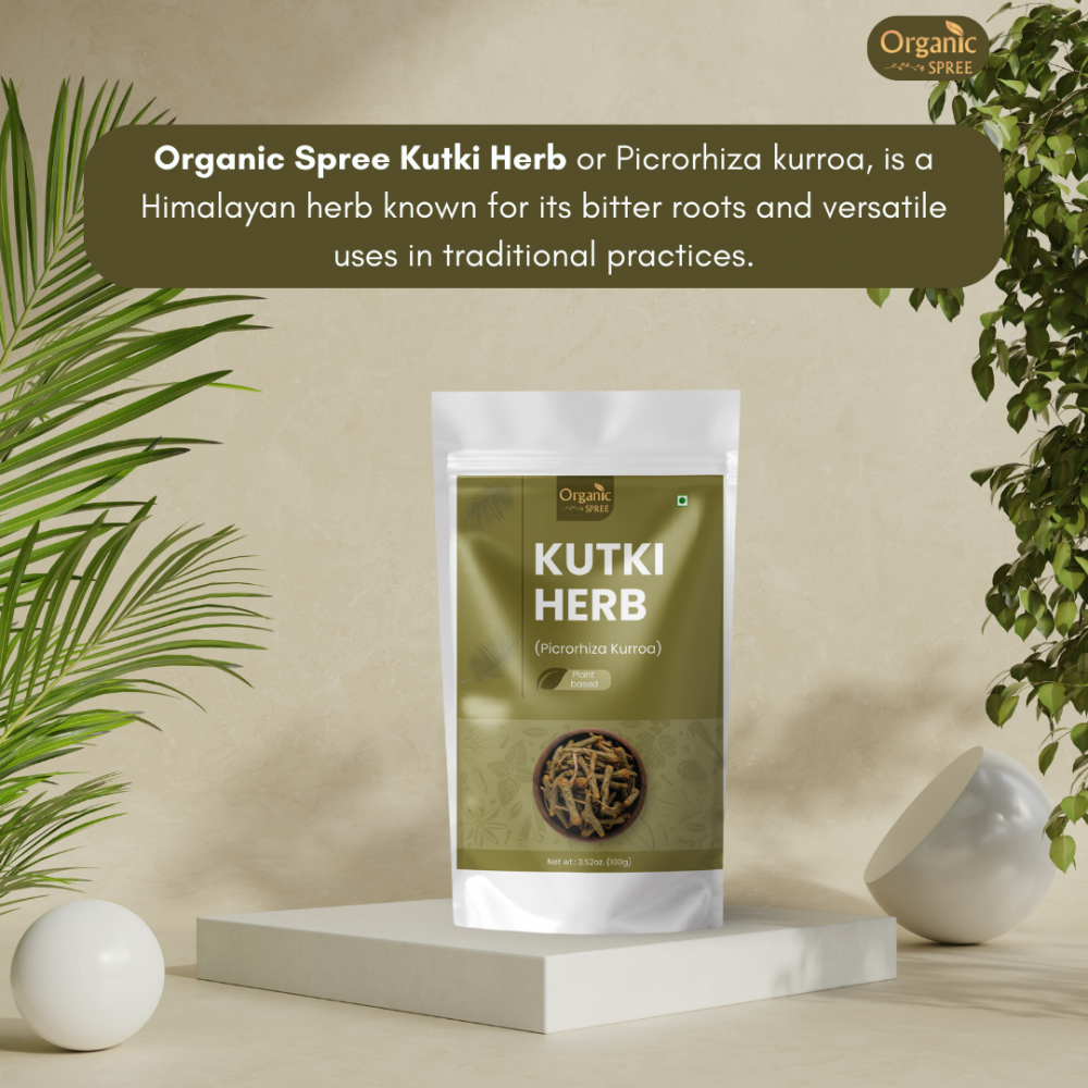 Organic Spree Kutki Herb 100gm (3.52oz) Picrorhiza Kurroa – Katuka Rohini – Pure and Natural 100gm